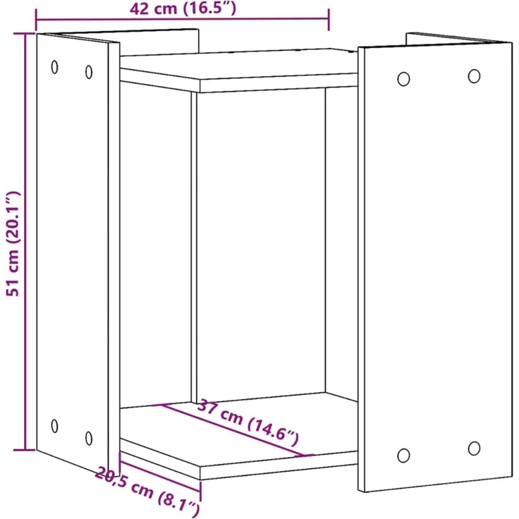 vidaXL Katzenklo Altholz-Optik 42x42x51 cm Holzwerkstoff 857749 – Bild 9