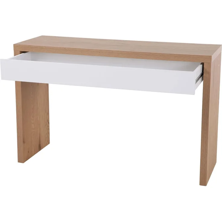SVITA ANGULAR Schreibtisch mit Schublade 120 x 40 x 76 cm Eiche-Weiß