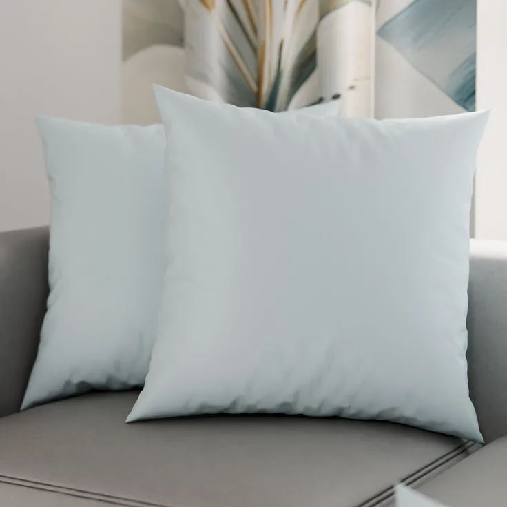 PETTI Artigiani Italiani – 2er-Set Kissenbezüge 60x60 cm aus Mikrofaser, Zierkissenbezüge für Schlafzimmer & Sofa, Uni Himmelblau, 100 % Made in Italy