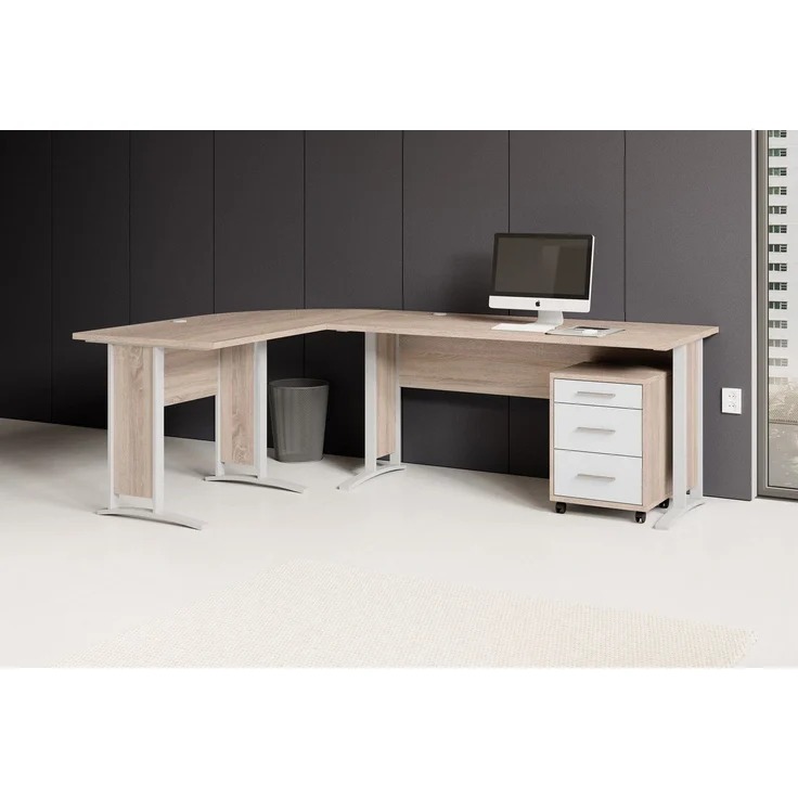 moebel-dich-auf Aktenschrank OFFICE LINE (220, Büromöbel-Set Arbeitszimmer Büro) in Eiche Sonoma / weiß – Bild 2