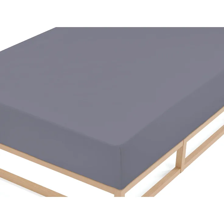 biberna Feinbiber-Spannbetttuch 0002744, silbergrau, 1x 140x200 cm - 160x200 cm