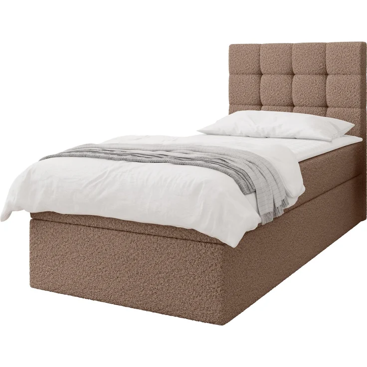 Boxspringbett Gazel Single Boucle (Farbe: Lambi 04, Größe: 90 x 200) – Bild 1