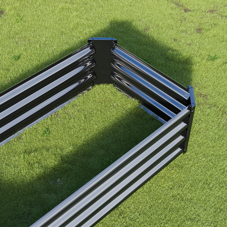 Homerecommend Hochbeet 120x60x30 cm, Gartenbett und Pflanzenkasten aus verzinktem Stahl, für Gemüse und Kräuter, Silber – Bild 5