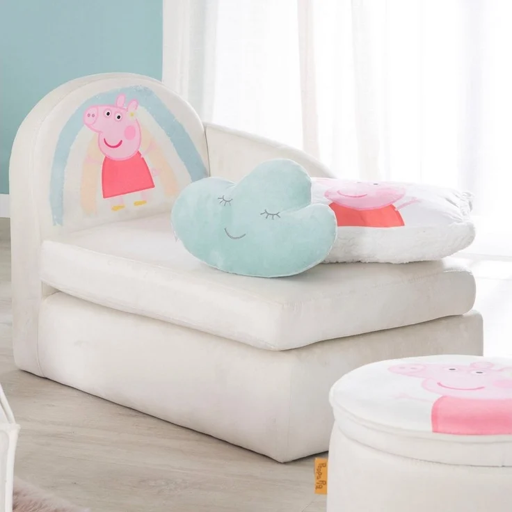 roba Kinderloungesofa 'Peppa Pig' - gepolstert - mit Armlehne -HxBxT: 54 x 75 x 47 cm - Beige – Bild 3