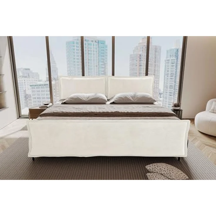 99rooms Vero Familienbett Boxbett 240×200 cm Cordstoff POSO Creme – Bild 9