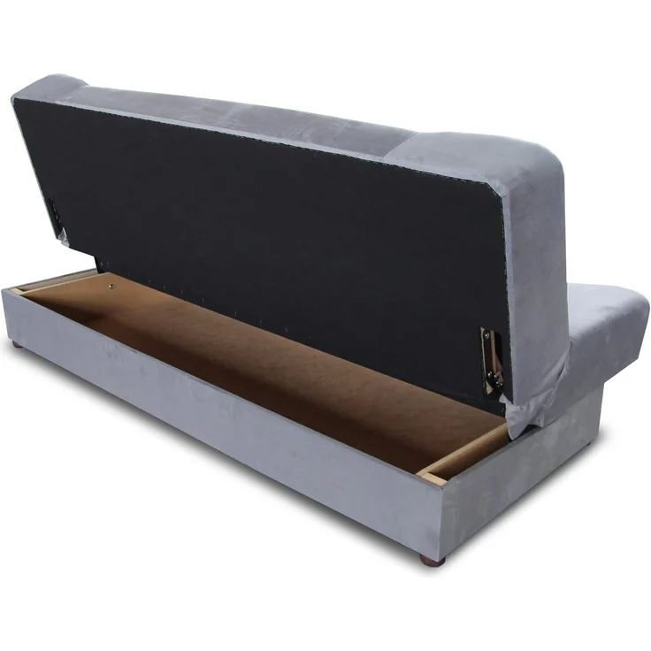 Schlafsofa Sena - Sofa mit Schlaffunktion und Bettkasten, Velours Stoff, Bettsofa mit Bonell-Federkern, Couch (Grau (Manila 16)) – Bild 5