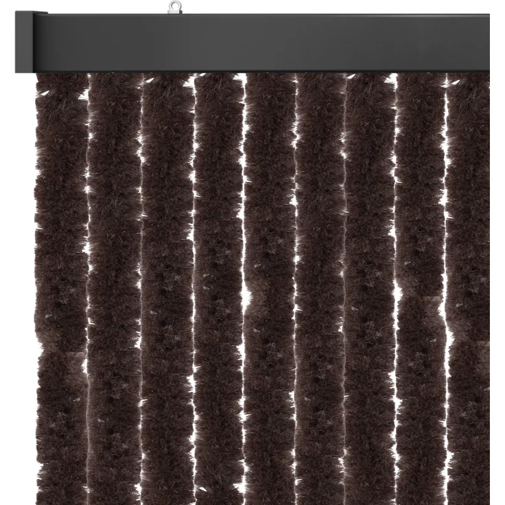 Flauschvorhang 100x200 ( Braun ), perfekter Insekten- und Sichtschutz für Ihre Balkon- und Terrassentür, viele Farben – Bild 1