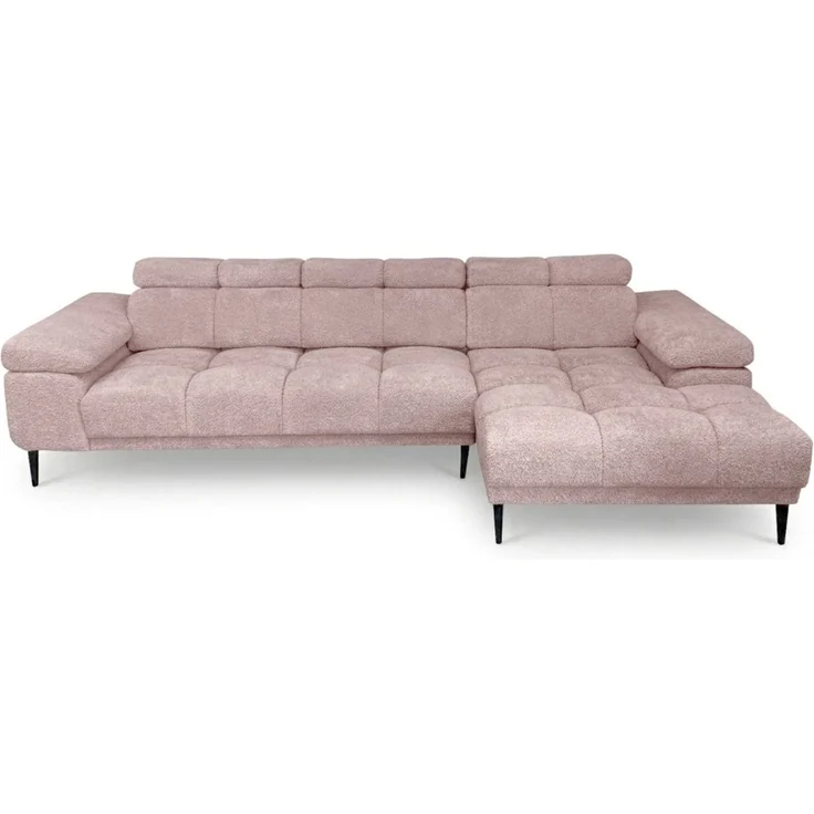 Ecksofa Schlafsofa SENVELIO RELAX in Stoff Glam Altrosa Ottomane Rechts – Bild 3