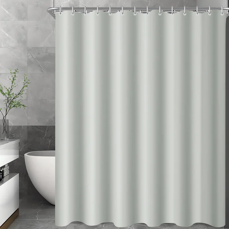 Duschvorhang wasserabweisend waschbar Polyester Grau 150 x 180 cm – Bild 1