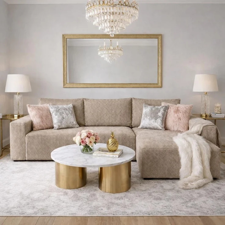 KRISAN MÖBEL Ecksofa EDEN in Beige 235 x 75 x 144 cm, modernes Ecksofa mit Schlaffunktion Links und Rechts montierbar – Bild 4