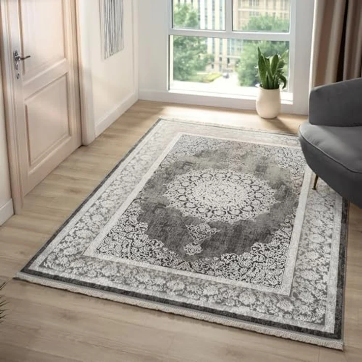 Vimoda Orientteppich Salsa, moderner orientalischer Klassiker Look, Rechteckig, Höhe: 13 mm, Teppich kurzflor modern, dicht, weich, Wohnzimmer, Schlafzimmer – Bild 2