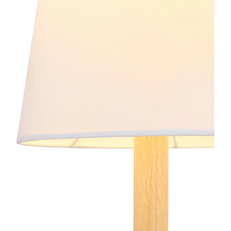 Tischleuchte, Holzoptik, weiß, Schalter, H 45 cm – Bild 8