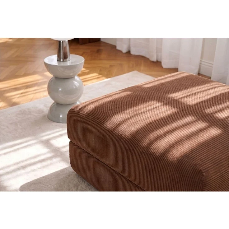Terrakottafarbener Cord-Pouf – Bild 2