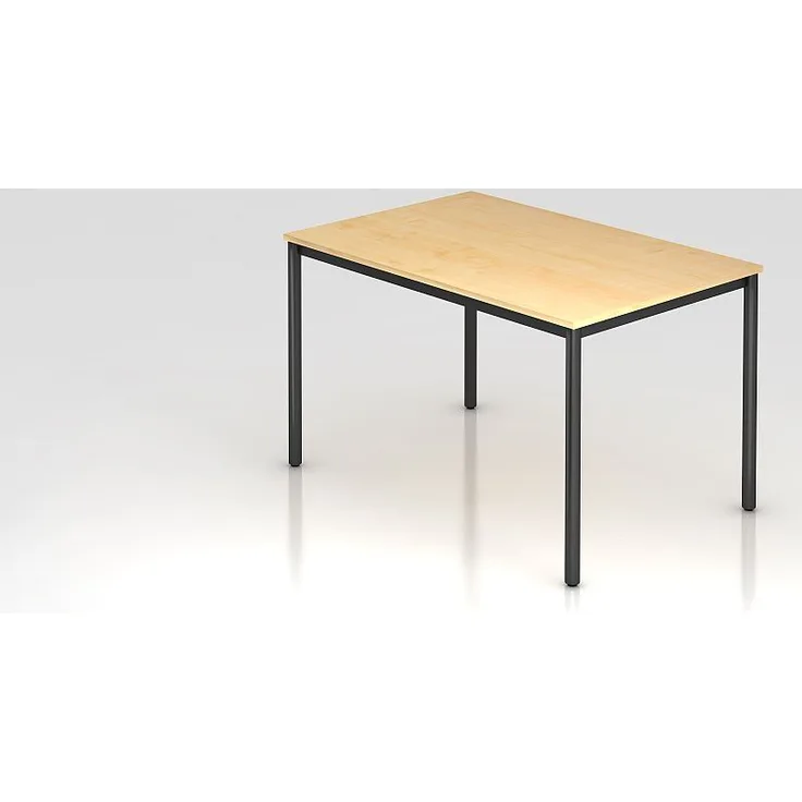Besprechungstisch DR12 120x80cm 4-Fuß Ahorn Gestellfarbe: Schwarz