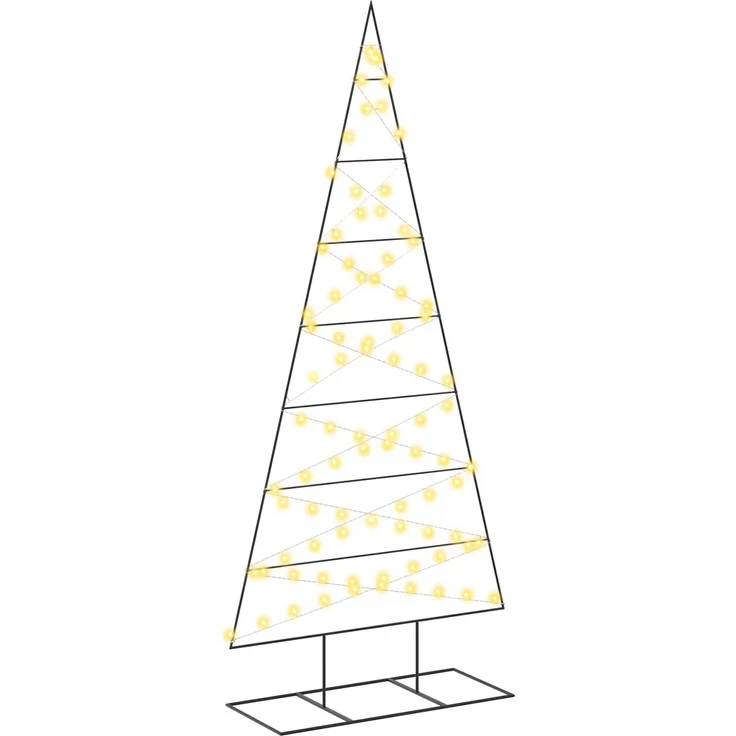 vidaXL Metall Weihnachtsbaum KUOPIO 210 cm Warmes Weiß Stahl Schwarz 42054051 – Bild 2