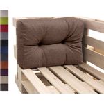 sunnypillow Rückenkissen Palettenkissen gesteppt Seitenkissen 60 x 40 x 15 cm, Braun
