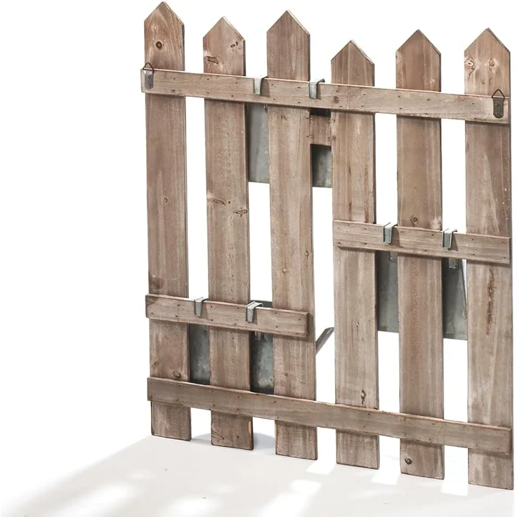 Kobolo Blumentopf Blumenkasten aus Holz - 3 Metallbehälter mit Haken, aus Holz – Bild 8