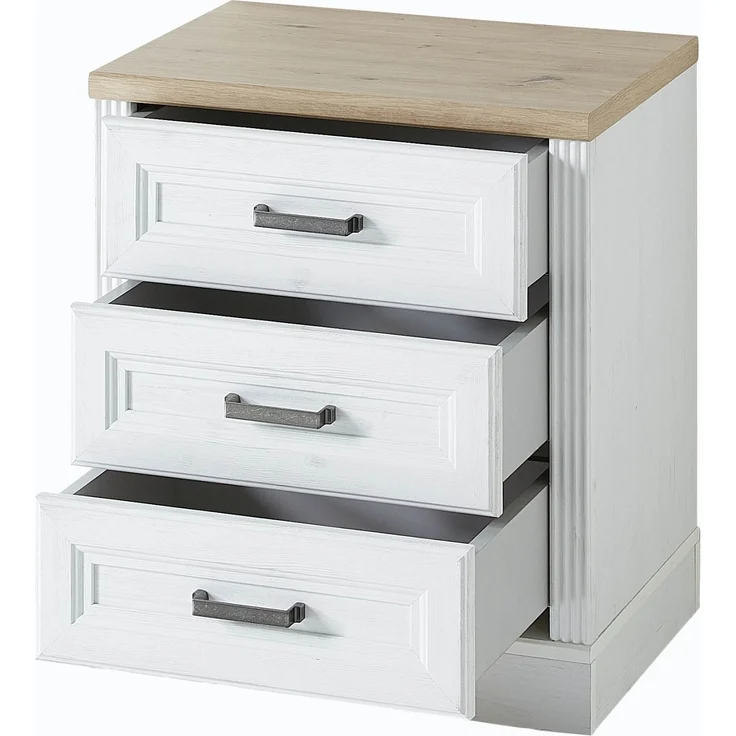 Rollcontainer JASMIN mit 3 Schubkästen Pinie weiß Nachbildung – Bild 2