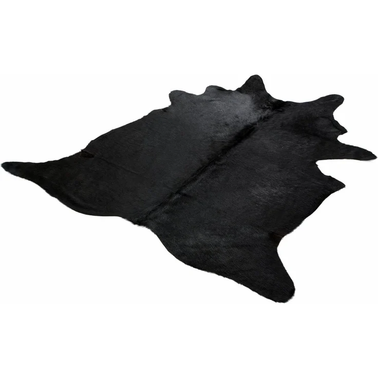 Böing Carpet Fellteppich Fell schwarz, fellförmig, Höhe: 4 mm, echtes Rinderfell, Naturprodukt, jedes Rinderfell ein Einzelstück – Bild 1