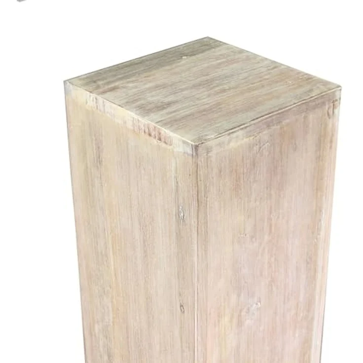 Oriental Galerie Blumenhocker Massive Holz Säule Viereckig Podest Whitewash mittel 75 cm (1 St) – Bild 5