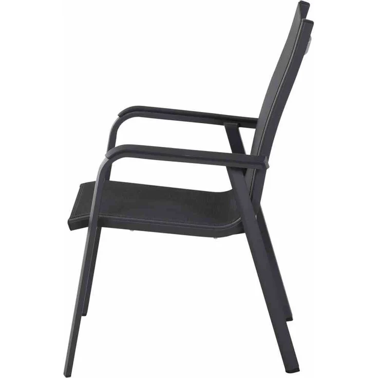 Siena Garden Tesoro Stapelsessel Alu Textilbezug silber schwarz – Bild 3