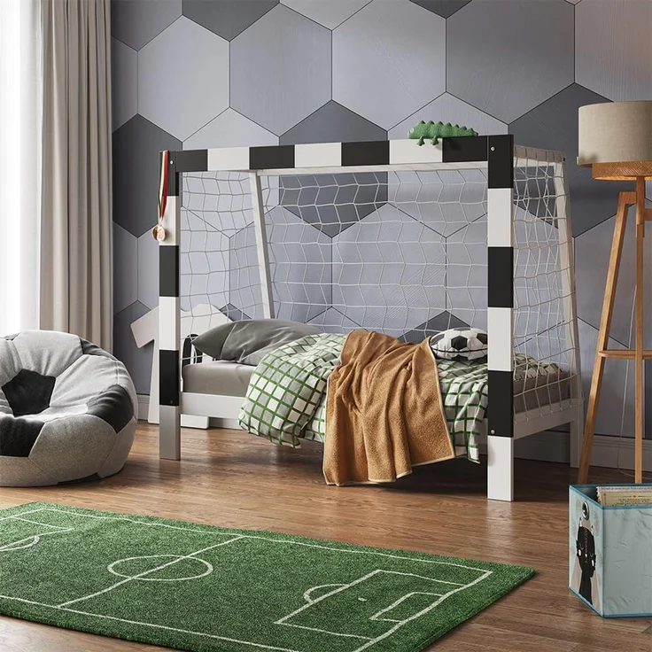 Kinderbett Football goal Weiß 80x160 cm mit Matratze Vitalispa – Bild 2