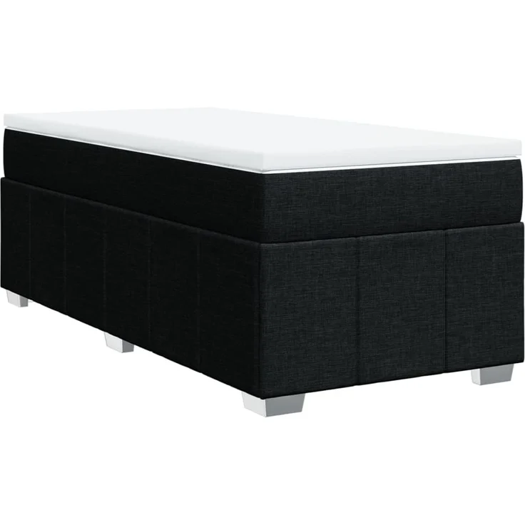 vidaXL Boxspringbett mit Matratze Schwarz 80x200 cm Stoff 3285430 – Bild 2