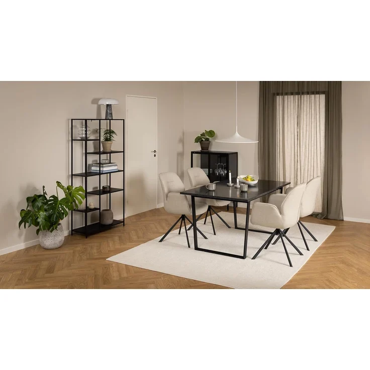 ACTONA GROUP Armlehnstuhl Sternfuß schwarz, drehbar, in Beige, Stoff - 62 x 90 x 61 cm (BxHxT) – Bild 2