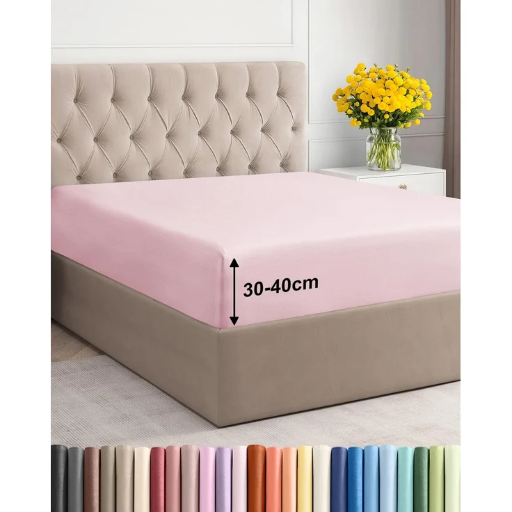 Spannbettlaken 90x190 - Mikrofaser Spannbetttuch 40cm (16") - Lavendelrosa | Spannbetttuch, Boxspringbett, Weich, Knitterfrei, Bügelfrei, Atmungsaktiv, Hypoallergen, Rundumgummi, Gebürstet, OEKO-TEX