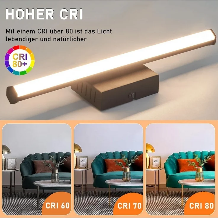 Nettlife LED Wandleuchte Schwarz Modern 6W 3000K Warmweiß für Flur, LED fest integriert, Warmweiß, Wandlicht für Wohnzimmer Schlafzimmer Küche – Bild 2