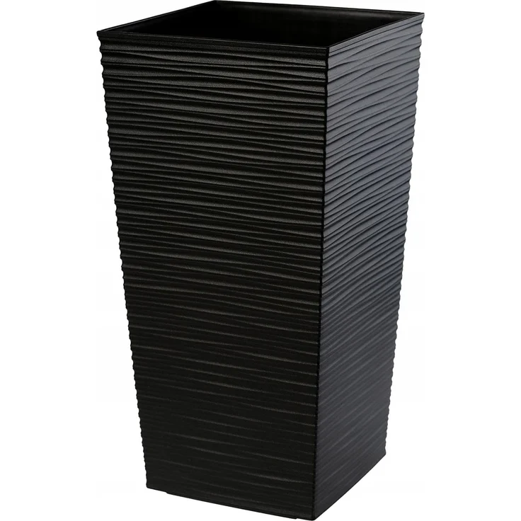 KADAX Blumentopf Blumentopf mit Einsatzabdeckung Blumenständer Hoch Garten Schwarz 39x75cm – Bild 1