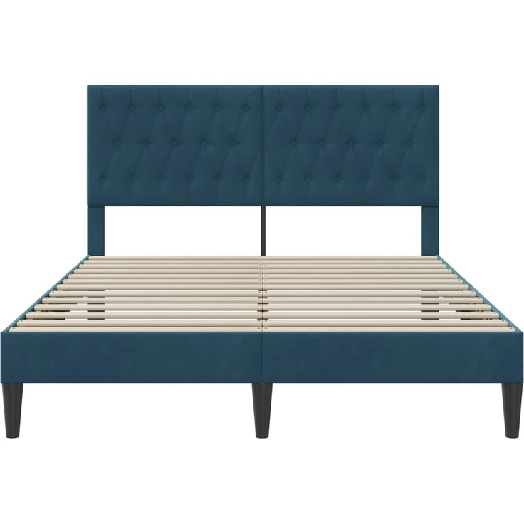 vidaXL Bettrahmen mit Kopfteil Blau 120 x 200 cm Samt 42027660 – Bild 4