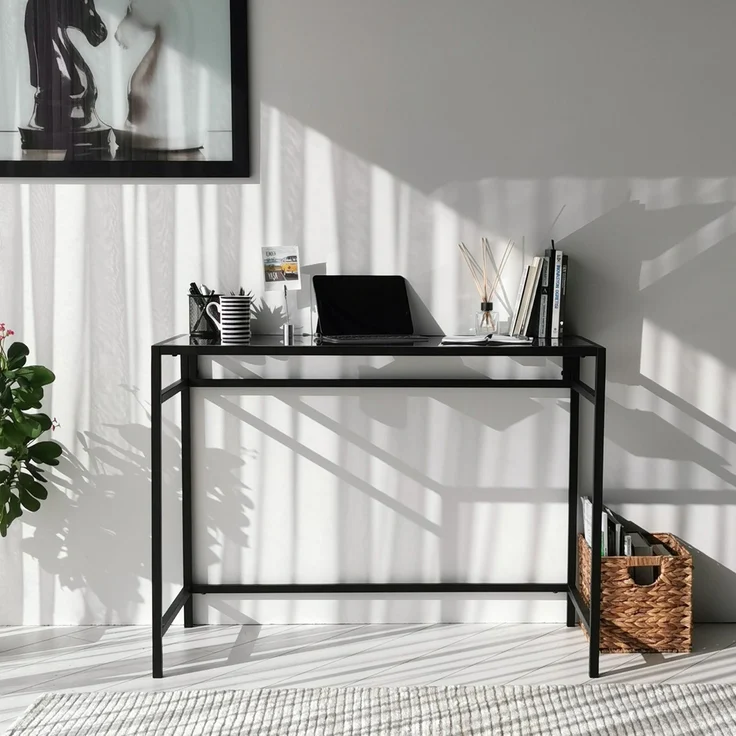 Skye Decor 'Network Çalışma Masası / 100x45cm M100F' Schreibtisch, Schwarz / Rauchgrau, 100 x 75 x 45 cm – Bild 7