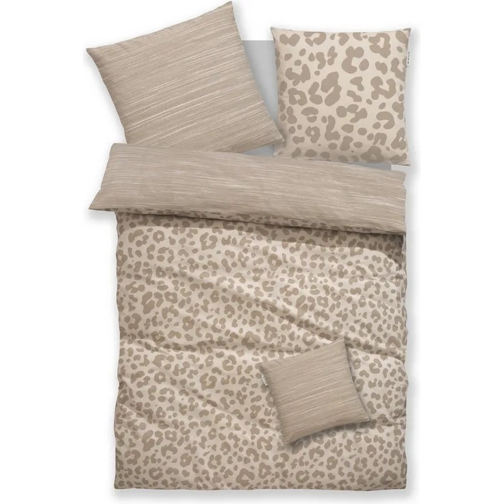 TOM TAILOR HOME Bettwäsche Ellja, Renforcé, 3 teilig, in Gr. 135x200 oder 155x220 cm, 100% Baumwolle, Leo Design