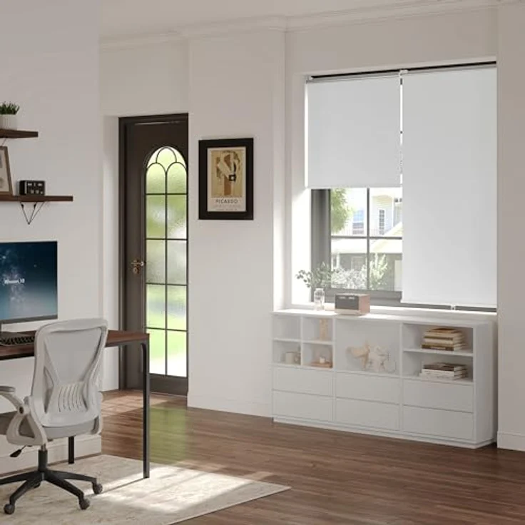 WOLTU Verdunkelungsrollo ohne Bohren, Klemmfix Thermorollo innen, Sicht- & Sonnenschutz Rollo, Schnurlos, Klemmrollo für Fenster & Türen, 95x150 cm, Weiß – Bild 9