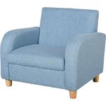 HOMCOM Kindersessel Kindersofa mit dickem Schaumstoff und dicken Sitzkissen (Liegesofa, 1-St, Kindercouch), Blau 49 x 45 x 44.5 cm