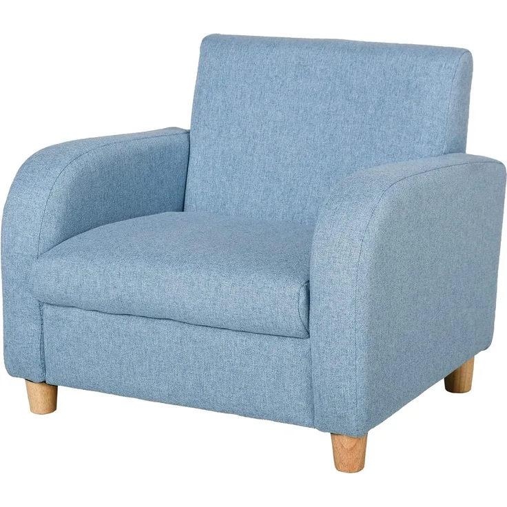 HOMCOM Kindersessel Kindersofa mit dickem Schaumstoff und dicken Sitzkissen (Liegesofa, 1-St, Kindercouch), Blau 49 x 45 x 44.5 cm