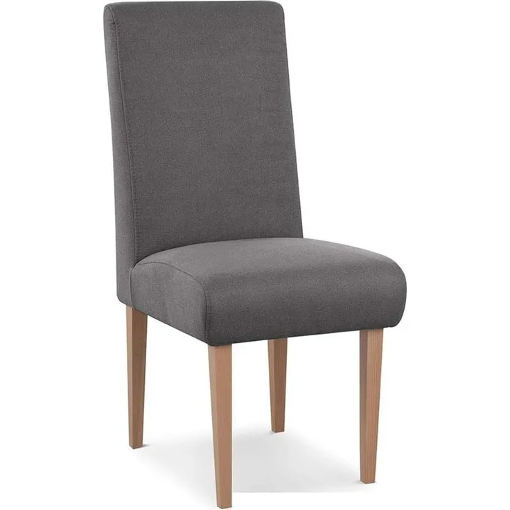 CAVADORE Esszimmerstuhl Kira / Polsterstuhl, Leichte Fleckenentfernung dank Soft Clean / 48 x 103 x 62 / Flachgewebe: Grau