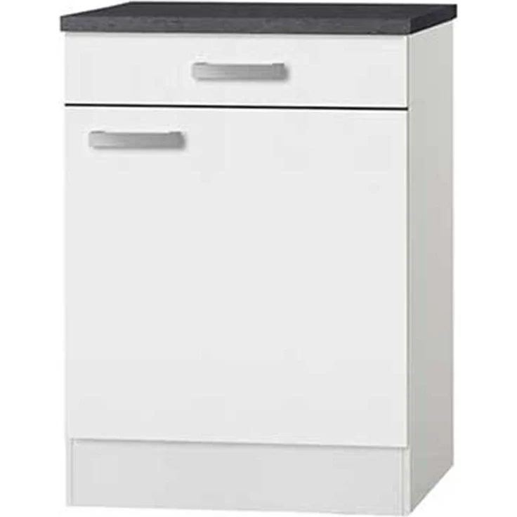 Unterschrank Optimal / Opti-Kult, Holzwerkstoff, Kunststoff, Weiß, 60 x 85 x 60 cm – Bild 1