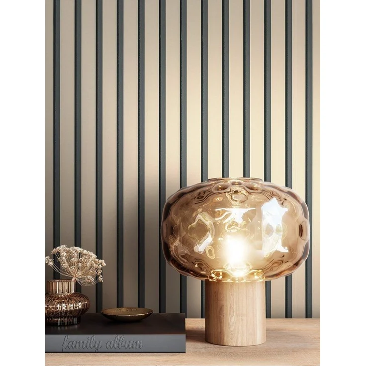 Newroom Vliestapete, Beige Tapete Skandinavisch Paneele - Holzwandpaneele Wandpaneele Taupe Modern Lamelle für Wohnzimmer Schlafzimmer Flur – Bild 2