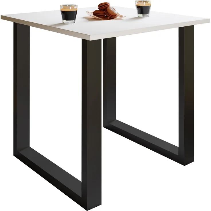 VCM Esstisch Xona 916785 Schwarz / Weiß H. 76 x B. 80 x T. 50 cm