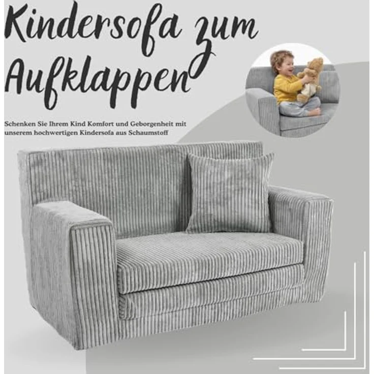 FORTISLINE Kindersofa aus Schaumstoff mit abnehmbarem Bezug Kinderzimmer – Bild 5