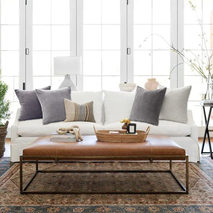 Dekokissenbezug 60x60 cm Grau 4er Set Kordsamt Sofakissen Wohnzimmer Kinder – Bild 4