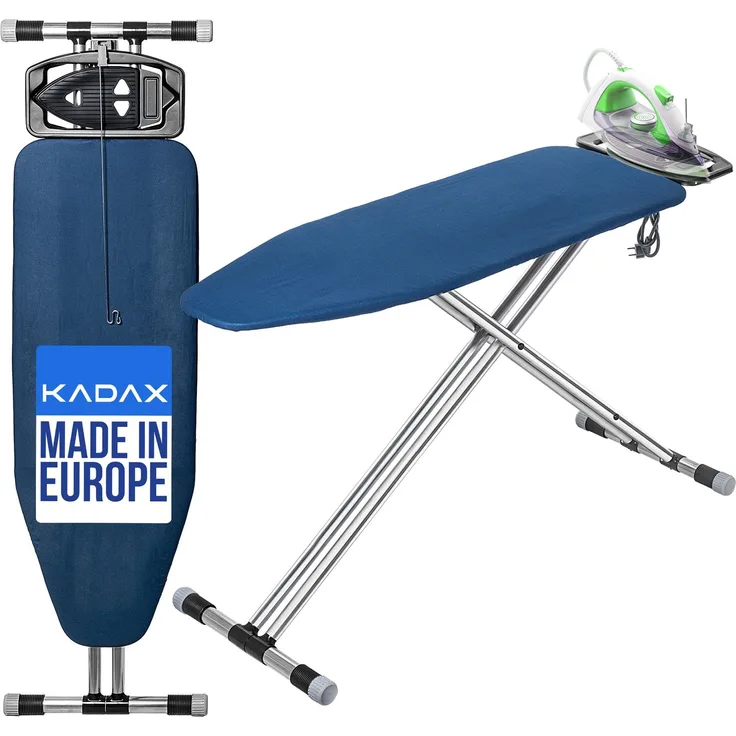 KADAX klappbares Bügelbrett 120 x 42 cm, Aluminium, mit Steckgriff, langlebig