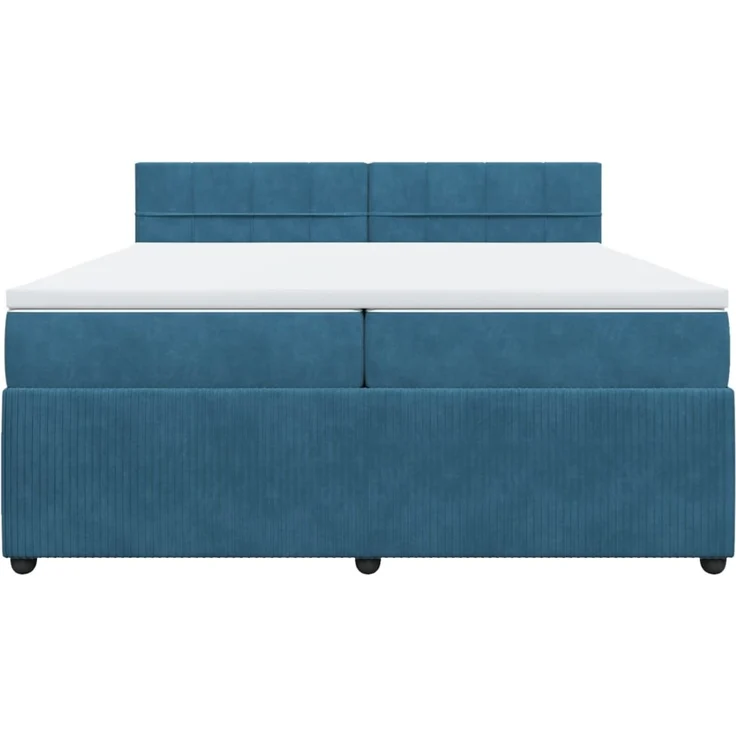 vidaXL Boxspringbett mit Matratze Blau 200x200 cm Samt 3287834 – Bild 3