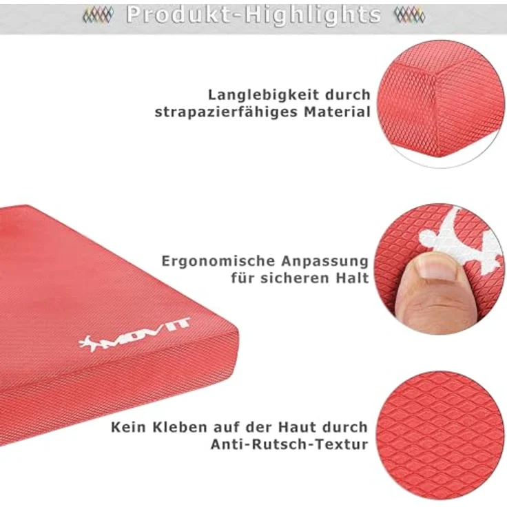 MOVIT Balanceboard Balance Pad Dynamic Base, 50 x 40 x 6 cm, Training für Gleichgewicht und Koordination, Balancekissen, 10 Farben – Bild 7