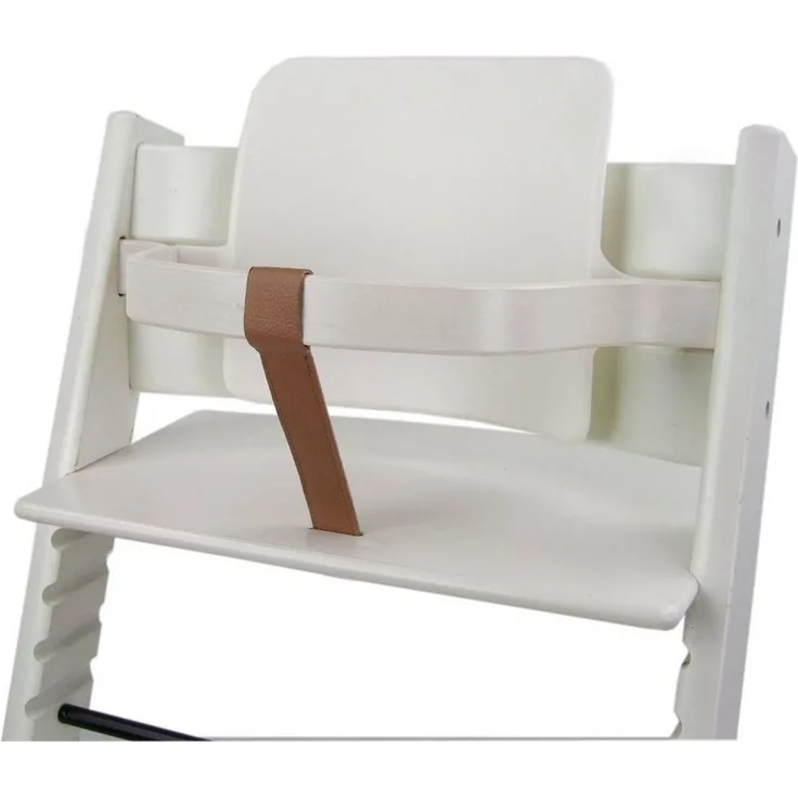Bambiniwelt Schrittgurt, kompatibel mit Stokke 'Tripp Trapp' Hochstuhl, Lederriemen, Echtleder, braun
