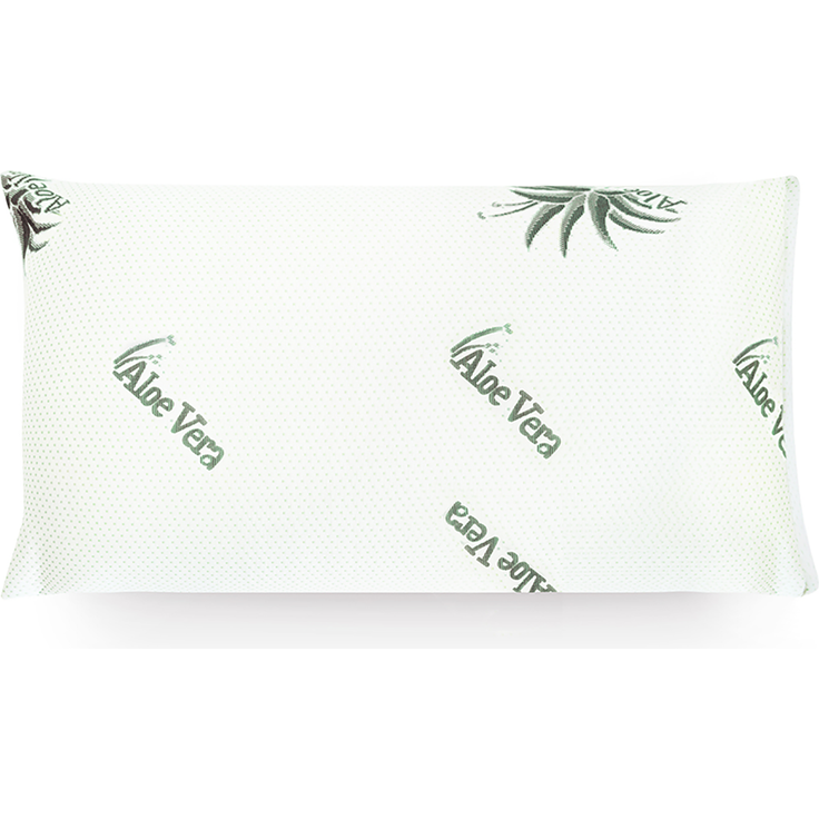 Aloe Vera Kissen - Visco Kissen mit Aloe Vera Bezug - Nackenkissen 40x80 für ergonomischen Liegekomfort - Waschbarer Kopfkissen Bezug - Allergikergeeignet - Kissen 40x80