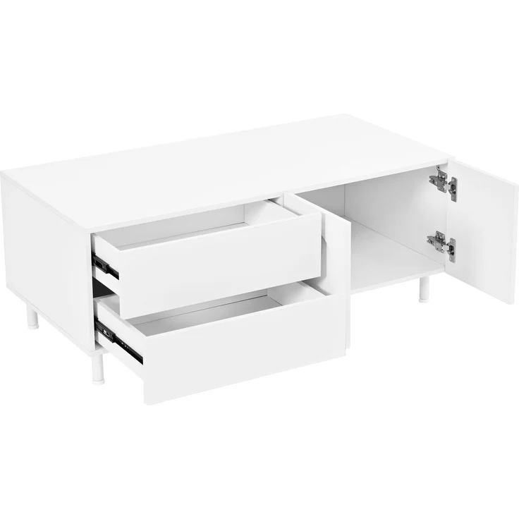 ZUBALIYA Wohnzimmer Set aus TV-Schrank und Couchtisch / Korpus aus Spanplatte und MDF, mit stauraum Kombination für Wohnzimmer und möbelset mit bogenförmigen Türen, Korpus Aus Spanplatte und MDF – Bild 12