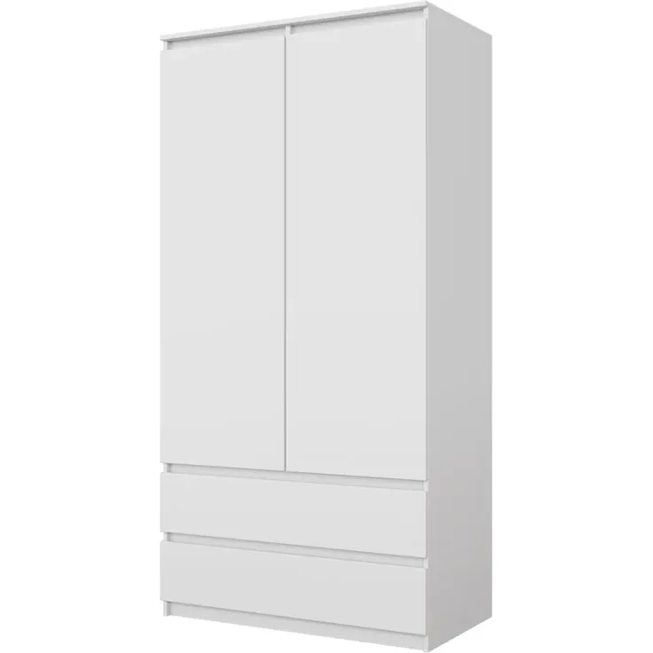 Furnica JOELLE Kleiderschrank 2 Schubladen Weiß Matt H180 B90 T50cm